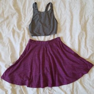 Topshop Magenta Skater Skirt